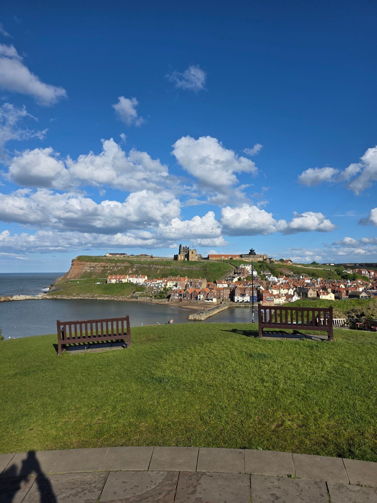 Whitby harbour and Whitby Abbey skyline on the Yorkshire coast