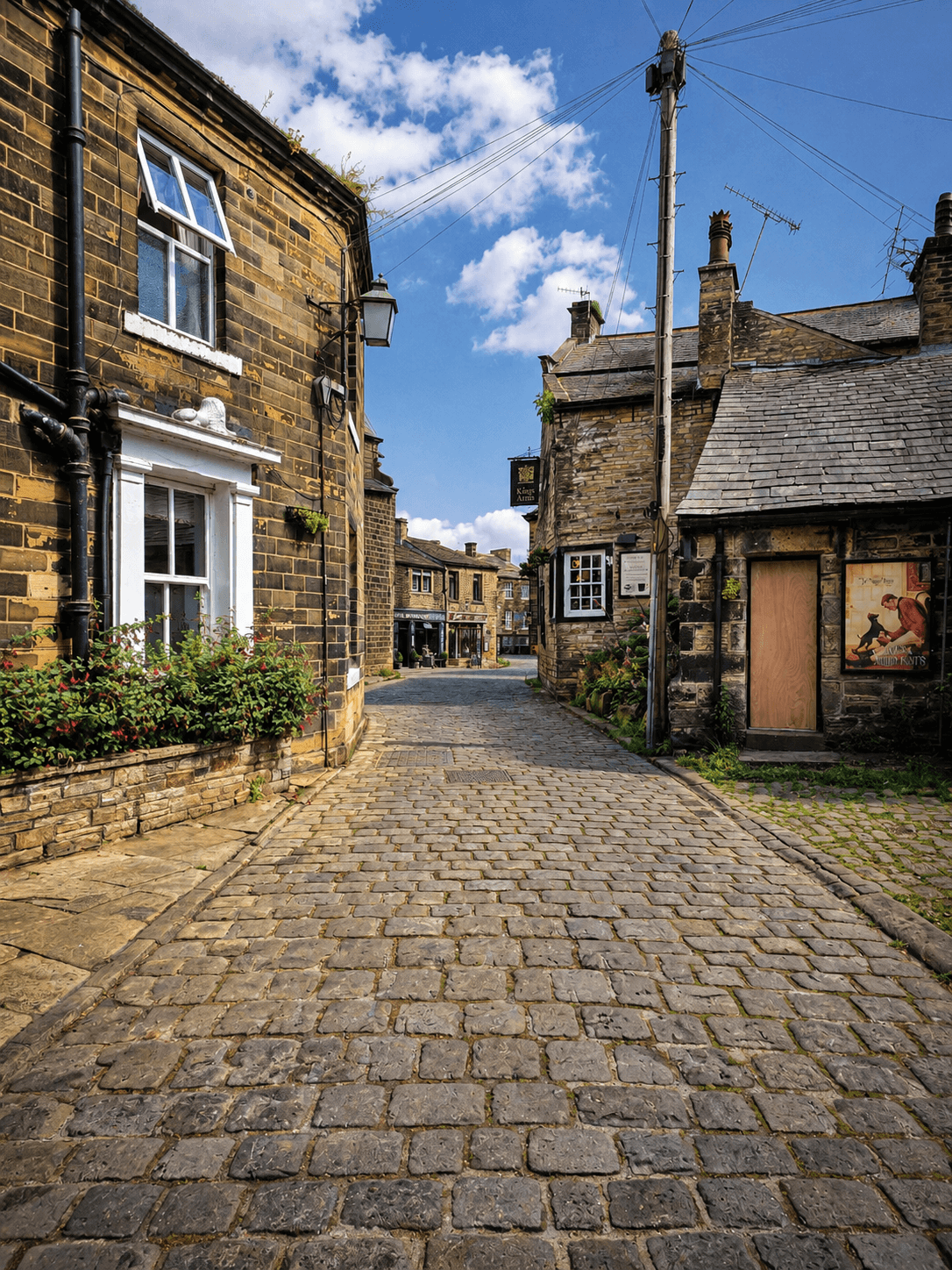 Best Day Trips From York Without a Car Cobbled village lane lined with stone cottages